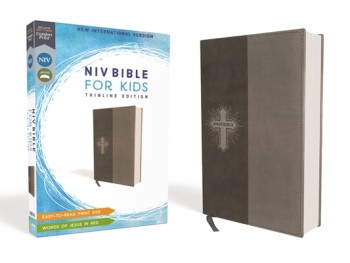 Niv, Bible for Kids, Leathersoft, Gray, Red Letter, Comfort Print: Thinline Edition